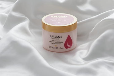 Argan+ Deeply Soothing Body Butter, Rose Otto Oil Vegan Moisturising Body Cream, 300ml
